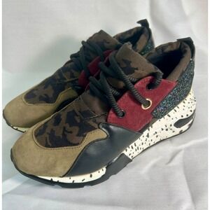 Steve Madden Limited Edition Cliff Sneaker Olive Multi-color camo/leopard sz 6.5